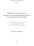 Cover page: Reliability-output Decoding and Low-latency Variable-length Coding Schemes for Communication with Feedback