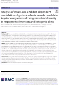 Cover page: Analysis of strain, sex, and diet-dependent modulation of gut microbiota reveals candidate keystone organisms driving microbial diversity in response to American and ketogenic diets.