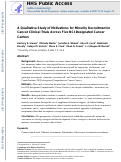 Cover page: A Qualitative Study of Motivations for Minority Recruitment in Cancer Clinical Trials Across Five NCI-Designated Cancer Centers