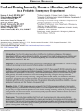 Cover page: Food and Housing Insecurity, Resource Allocation, and Follow-up in a Pediatric Emergency Department