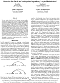 Cover page: Does One Size Fit all in Crosslinguistic Dependency Length Minimization?