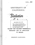 Cover page: NUCLEAR AMD ELECTRON PARAMAGNETIC RESONANCE AND ITS APPLICATION TO BIOLOGY