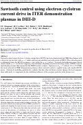 Cover page: Sawtooth control using electron cyclotron current drive in ITER demonstration plasmas in DIII-D
