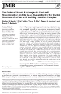 Cover page: The Order of Strand Exchanges in Cre-LoxP Recombination and its Basis Suggested by the Crystal Structure of a Cre-LoxP Holliday Junction Complex