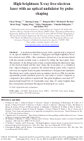 Cover page: High-brightness X-ray free-electron laser with an optical undulator by pulse shaping.