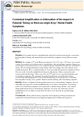 Cover page: Contextual Amplification or Attenuation of the Impact of Pubertal Timing on Mexican-Origin Boys' Mental Health Symptoms