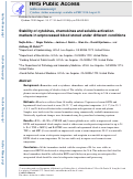 Cover page: Stability of cytokines, chemokines and soluble activation markers in unprocessed blood stored under different conditions