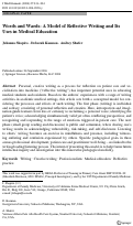 Cover page: Words and wards: a model of reflective writing and its uses in medical education.