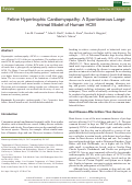 Cover page: Feline Hypertrophic Cardiomyopathy: A Spontaneous Large Animal Model of Human HCM