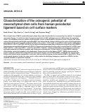 Cover page: Characterization of the osteogenic potential of mesenchymal stem cells from human periodontal ligament based on cell surface markers