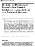 Cover page: The Battle for Development: Economic Growth versus Institutions, Fighting for Long-term Sustainable Outcomes