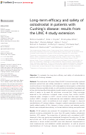 Cover page: Long-term efficacy and safety of osilodrostat in patients with Cushings disease: results from the LINC 4 study extension.