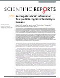 Cover page: Resting-state brain information flow predicts cognitive flexibility in humans