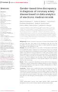 Cover page: Gender-based time discrepancy in diagnosis of coronary artery disease based on data analytics of electronic medical records.