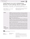 Cover page: Health Disparity Curricula for Ophthalmology Residents: Current Landscape, Barriers, and Needs.