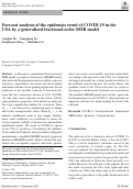 Cover page: Forecast analysis of the epidemics trend of COVID-19 in the USA by a generalized fractional-order SEIR model