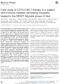 Cover page: Case study of CD19 CAR T therapy in a subject with immune-mediate necrotizing myopathy treated in the RESET-Myositis phase I/II trial.