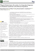 Cover page: Targeted Metabolomics Revealed a Sex-Dependent Signature for Metabolic Syndrome in the Mexican Population