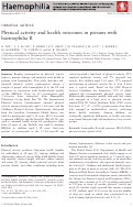 Cover page: Physical activity and health outcomes in persons with haemophilia B