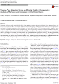 Cover page: Trauma, Post-Migration Stress, and Mental Health: A Comparative Analysis of Refugees and Immigrants in the United States