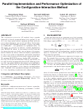 Cover page: Parallel implementation and performance optimization of the configuration-interaction method