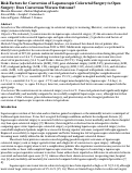 Cover page: Risk factors for conversion of laparoscopic colorectal surgery to open surgery: Does conversion worsen outcome?