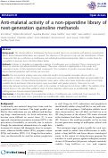 Cover page: Anti-malarial activity of a non-piperidine library of next-generation quinoline methanols