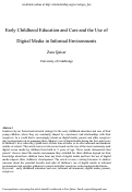 Cover page: Early Childhood Education and Care and the Use of Digital Media in Informal Environments