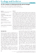 Cover page: On the analysis of phylogenetically paired designs