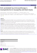 Cover page: Anti-acetylated-tau immunotherapy is neuroprotective in tauopathy and brain injury.