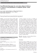 Cover page: Non-PEGylated liposomes for convection-enhanced delivery of topotecan and gadodiamide in malignant glioma: initial experience