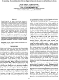 Cover page: Examining the multimodal effects of parent speech in parent-infant interactions