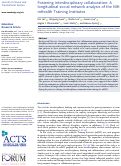 Cover page: Fostering interdisciplinary collaboration: A longitudinal social network analysis of the NIH mHealth Training Institutes