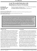 Cover page: Acute Myocardial Infarction with Simultaneous Gastric Perforation