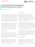 Cover page: A Review of Urban Forestry Management Practices for Shade Access in South LA