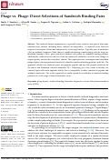 Cover page: Phage vs. Phage: Direct Selections of Sandwich Binding Pairs