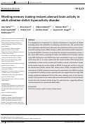 Cover page: Working memory training restores aberrant brain activity in adult attention-deficit hyperactivity disorder.