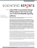 Cover page: Urban PM2.5 exacerbates allergic inflammation in the murine lung via a TLR2/TLR4/MyD88-signaling pathway