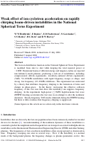 Cover page: Weak effect of ion cyclotron acceleration on rapidly chirping beam-driven instabilities in the National Spherical Torus Experiment