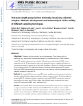 Cover page: Telomere length analysis from minimally‐invasively collected samples: Methods development and meta‐analysis of the validity of different sampling techniques