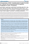 Cover page: Characteristics of HIV-1 Serodiscordant Couples Enrolled in a Clinical Trial of Antiretroviral Pre-Exposure Prophylaxis for HIV-1 Prevention