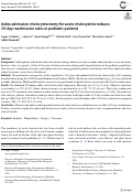 Cover page: Index admission cholecystectomy for acute cholecystitis reduces 30-day readmission rates in pediatric patients.