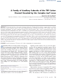 Cover page: A Family of Auxiliary Subunits of the TRP Cation Channel Encoded by the Complex inaF Locus.