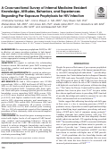 Cover page: A Cross-sectional Survey of Internal Medicine Resident Knowledge, Attitudes, Behaviors, and Experiences Regarding Pre-Exposure Prophylaxis for HIV Infection