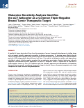 Cover page: Glutamine Sensitivity Analysis Identifies the xCT Antiporter as a Common Triple-Negative Breast Tumor Therapeutic Target