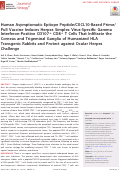 Cover page: Human Asymptomatic Epitope Peptide/CXCL10-Based Prime/Pull Vaccine Induces Herpes Simplex Virus-Specific Gamma Interferon-Positive CD107<sup>+</sup> CD8<sup>+</sup> T Cells That Infiltrate the Corneas and Trigeminal Ganglia of Humanized HLA Transgenic Rabbits and Protect against Ocular Herpes Challenge.