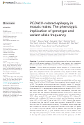 Cover page: PCDH19-related epilepsy in mosaic males: The phenotypic implication of genotype and variant allele frequency