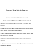 Cover page: Supported Metal Pair-Site Catalysts