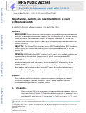 Cover page: Opportunities, barriers, and recommendations in down syndrome research