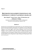 Cover page: Restoration management for spatially and temporally complex Californian grassland